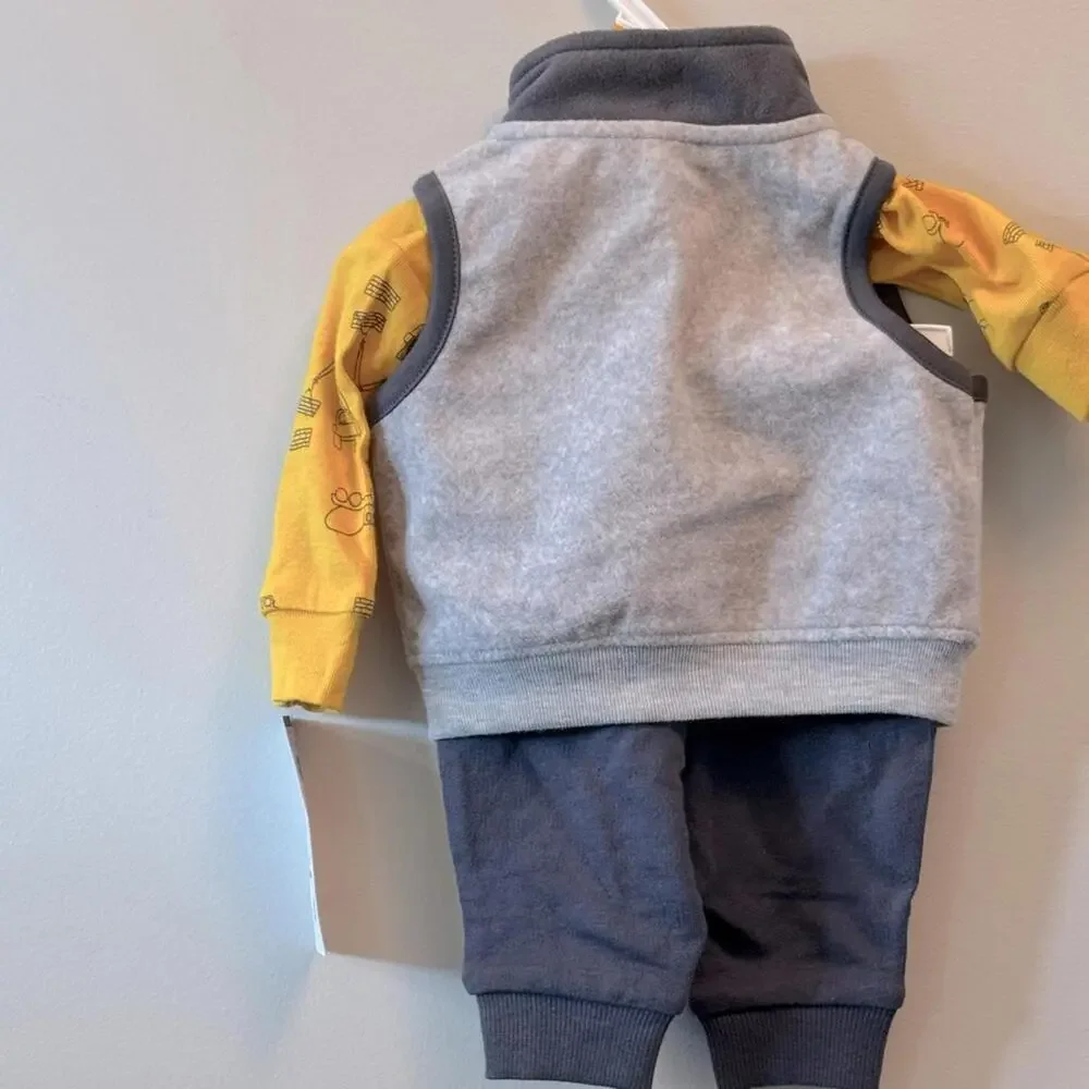 Carter's Baby Boy Dump Truck Hoodie, Printed Bodysuit Jeggings Set Size 6M